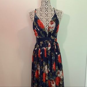 Floral navy maxi dress